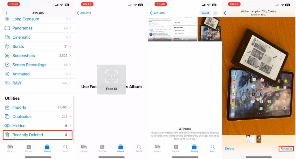 虞城苹果14维修分享 iPhone14 上恢复已删除的照片 