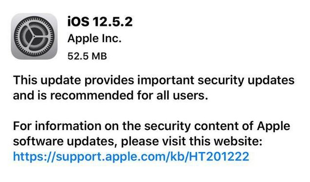 虞城苹果手机维修分享iOS12.5.2发布，建议所有老苹果用户安装 